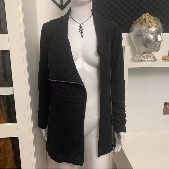 Nomads Hempwear Black Jacket  Asymmetrical Zip Up - Picture 6 of 9